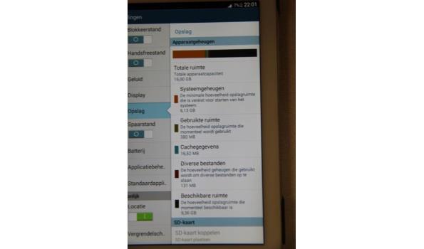 tablet pc SAMSUNG, GT-N5100, 16Gb, zonder lader, met gebruikssporen, werking niet gekend, paswoord niet gekend